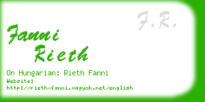 fanni rieth business card